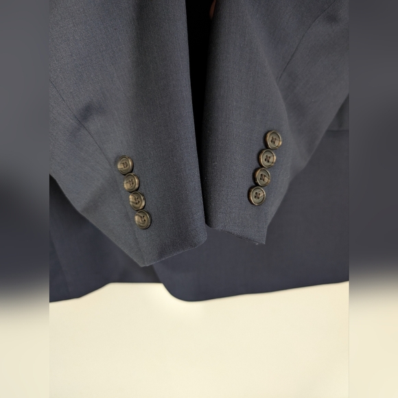 Lauren Ralph Lauren 100% Wool Suit Jacket Sport Coat Sz 48L Navy - Picture 7 of 16